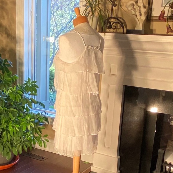 MARCIANO SILK TIERED MINI DRESS - Picture 5 of 11